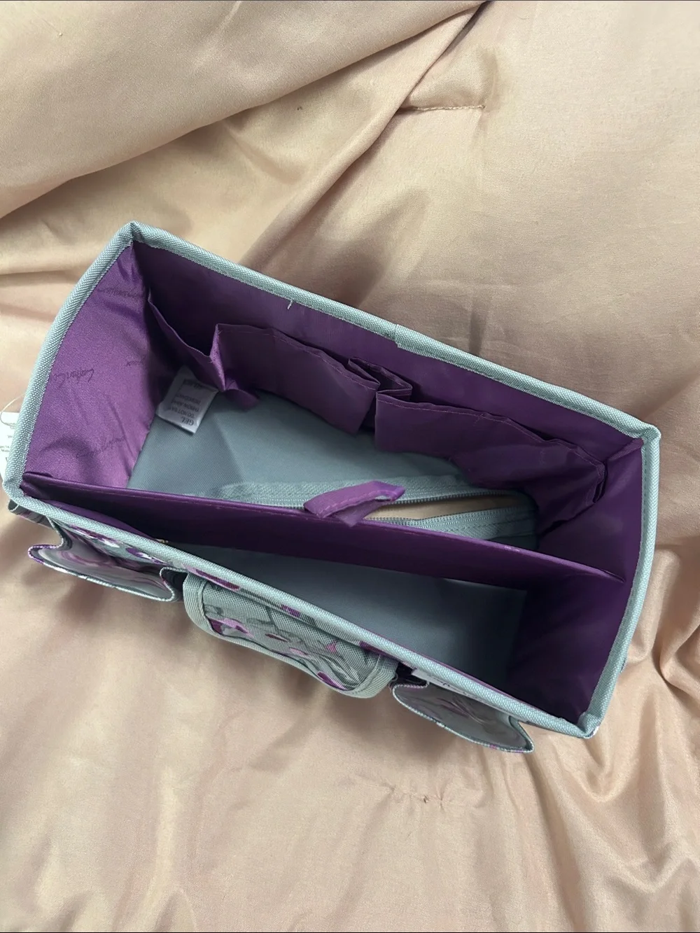 Crafter’s companion Floral Organizer Caddy in Sage Green and Purple Foldable New